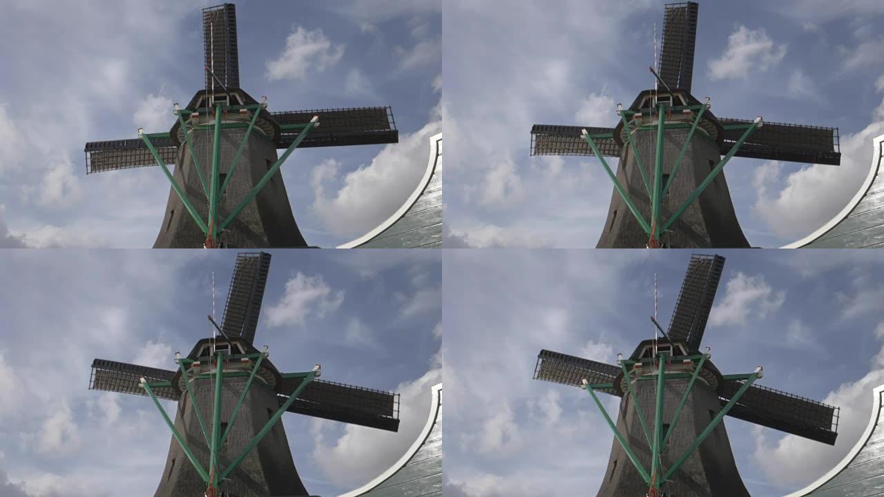 180p 17% 慢动作拍摄荷兰zaanse schans的风车
