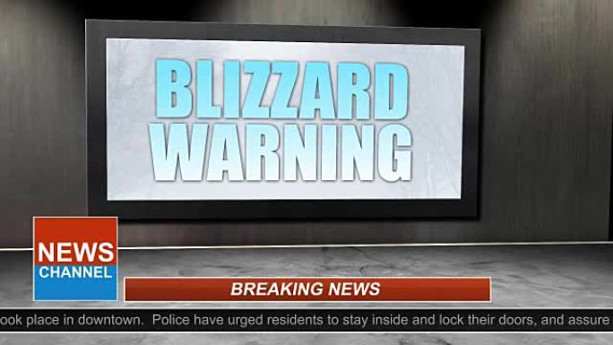 新闻广播标题系列-暴风雪警告图