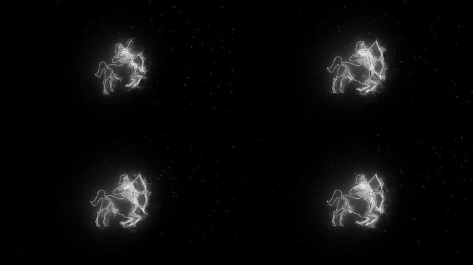辉煌的十二生肖星座的动画，占星术，天文学，神秘主义者