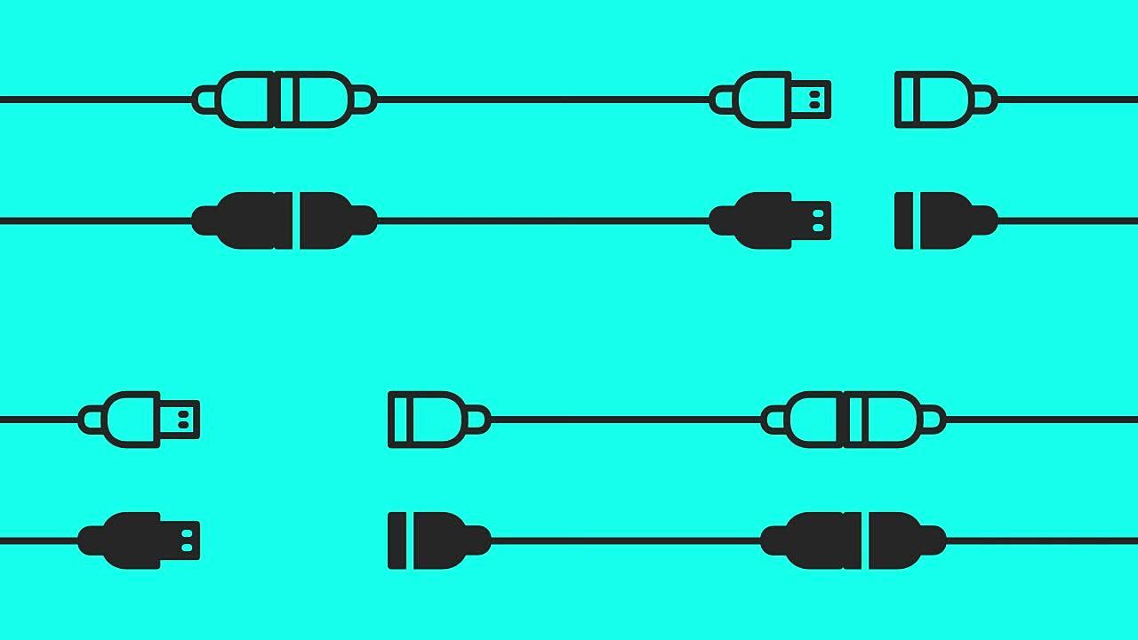 USB电缆-矢量动画