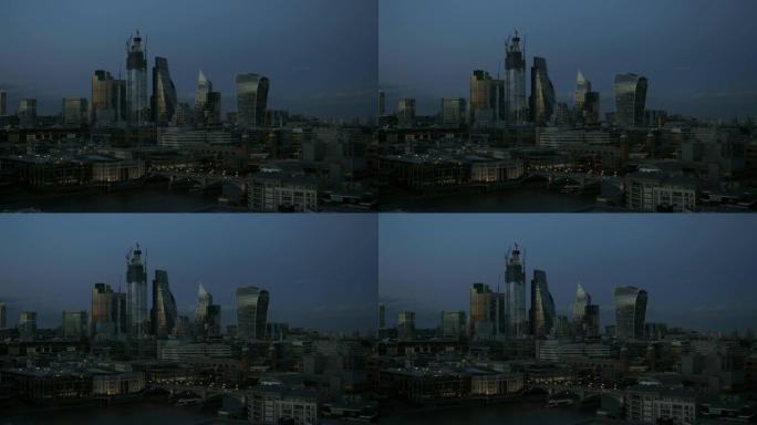 蓝色时刻的伦敦市