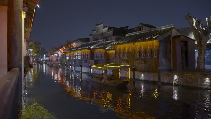 4K南浔古镇夜景，江南水乡