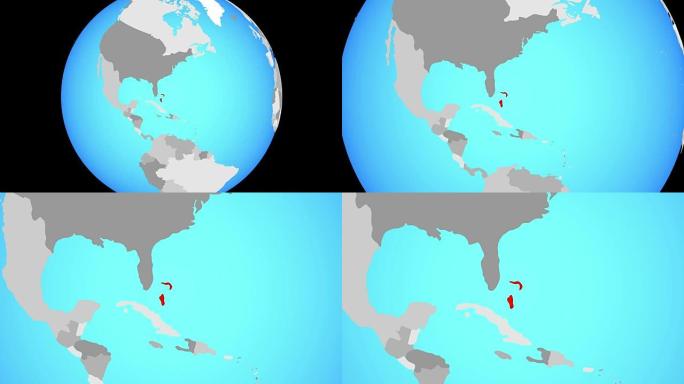 在globe上放大到巴哈马