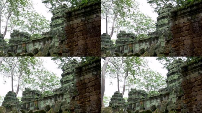吴哥窟塔普伦寺的平移镜头