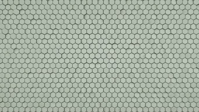 小白六边形无缝循环抽象三维渲染墙