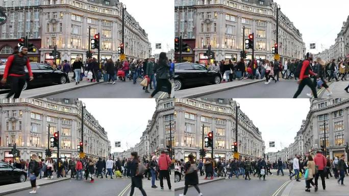 英国伦敦皮卡迪利广场牛津摄政街平移
