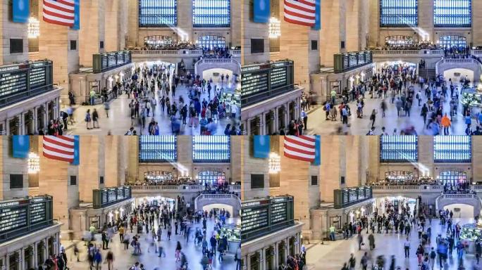 Timelapse Grand Central Terminal，New York City，美国
