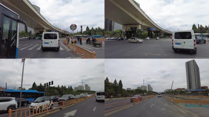 汽车行驶在拥挤的城市