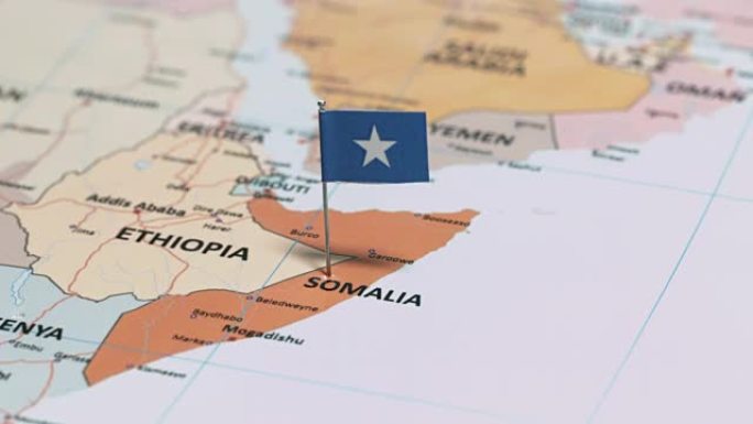 带有国旗的索马里