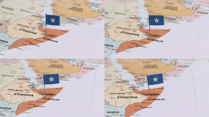 带有国旗的索马里