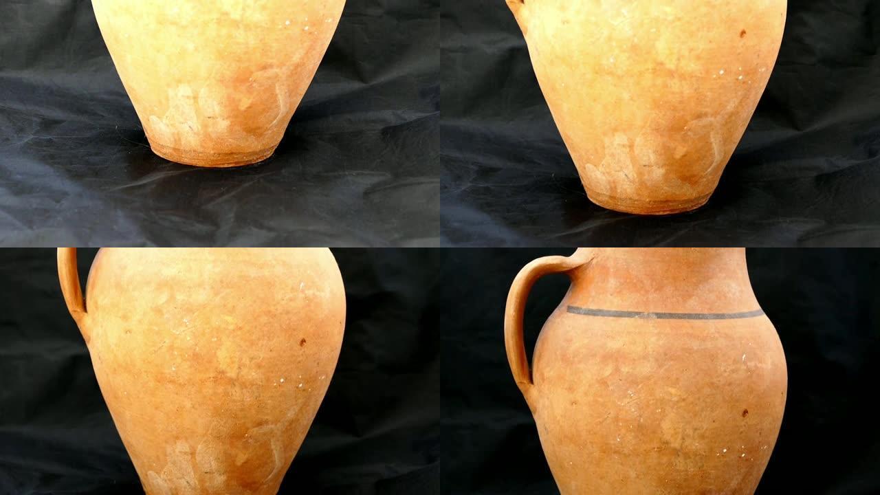 手工制作的粘土碗，用于储存火鸡的奶酪碗，粘土制成的盘子