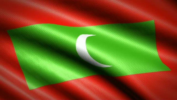 马尔代夫国旗。无缝循环动画。4k高清视频