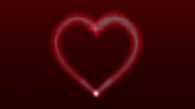 情人节红色背景上的爱情心形动画，4k视频
