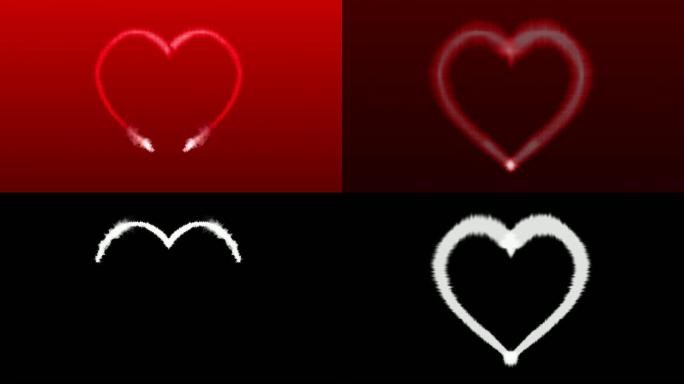 情人节红色背景上的爱情心形动画，4k视频