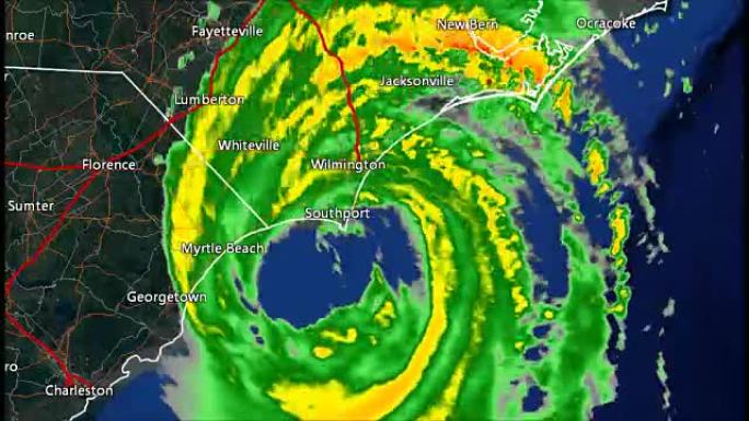 1998飓风邦妮登陆雷达时间流逝