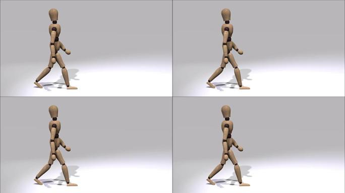 步行人体模型的数字3D动画