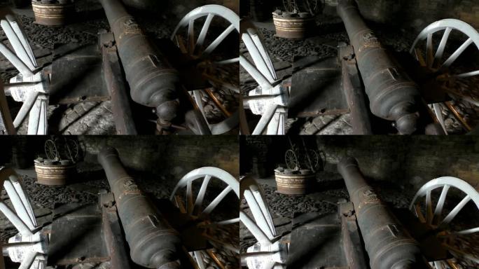 车轮上的旧大炮