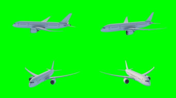 飞机在天空中飞行。3D渲染