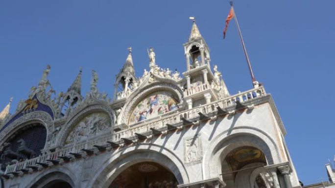 欧洲。意大利。威尼斯。圣马可圣殿-圣马可广场上的教堂