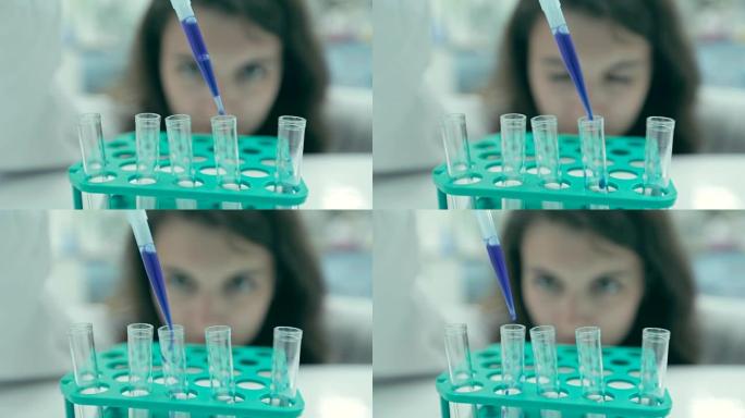 科学家在实验室里找到治愈方法，概念科学与技术，在实验室里研究，慢镜头