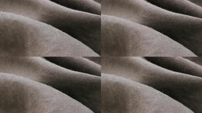 亚麻植物亚麻织物，用于衣服特写细节4K 2160p 30fps超高清倾斜镜头-亚麻材料的高质量纹理缓