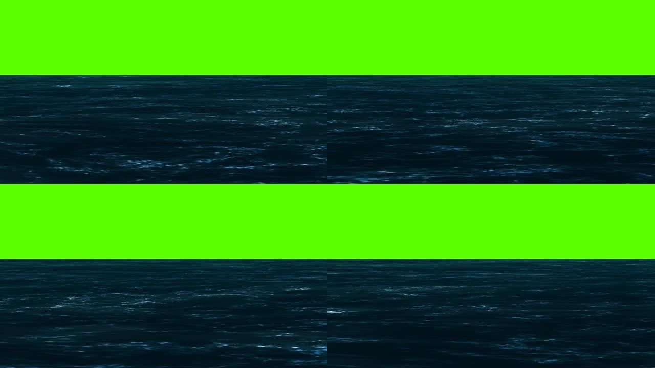 绿色屏幕上的海流