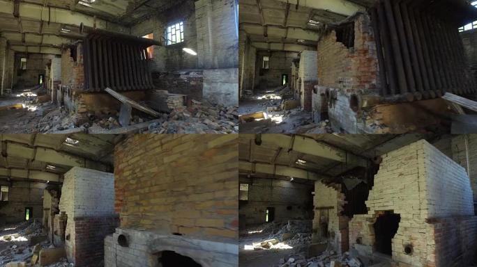 旧的废弃和毁坏的锅炉房