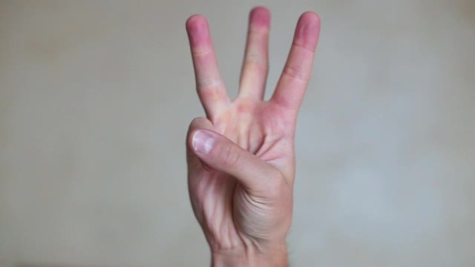 手显示从1到5的数字符号