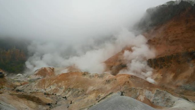 日本北海道登别的地狱谷或地狱谷