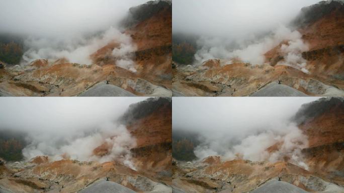 日本北海道登别的地狱谷或地狱谷