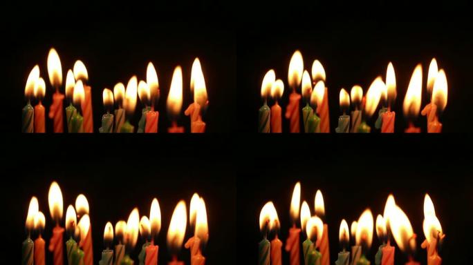孤立的黑色生日蜡烛灯