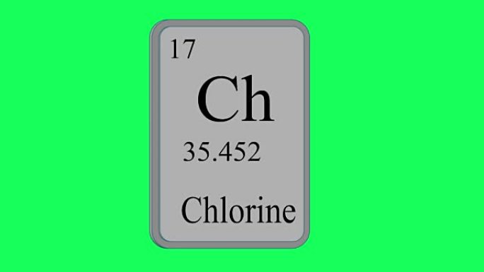 氯。绿屏上门捷列夫系统周期表的元素