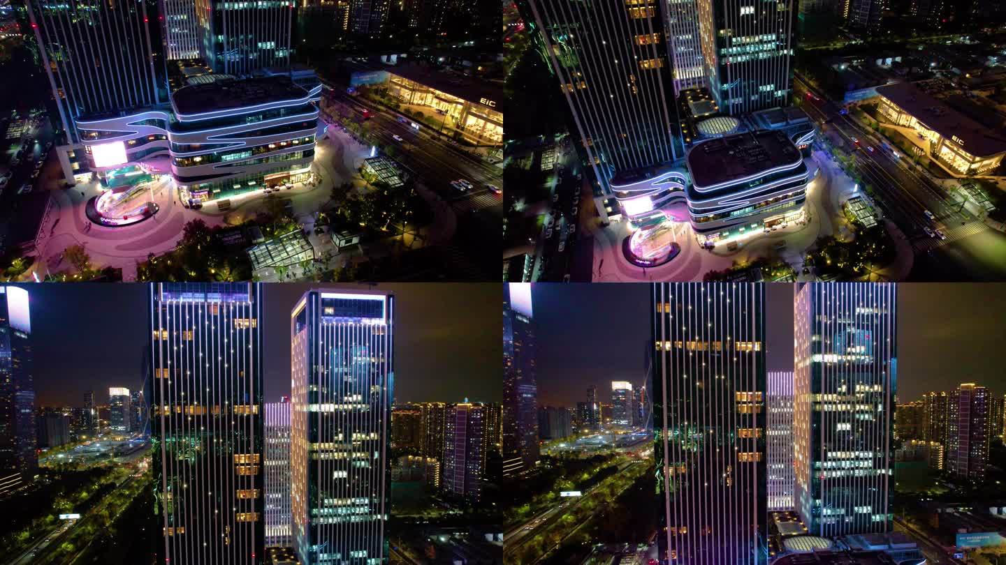 杭州萧山区钱江世纪城夜景视频素材