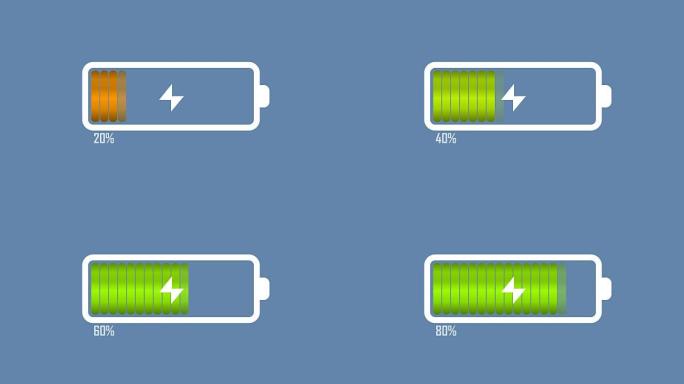 0%-100% 电池动画4K