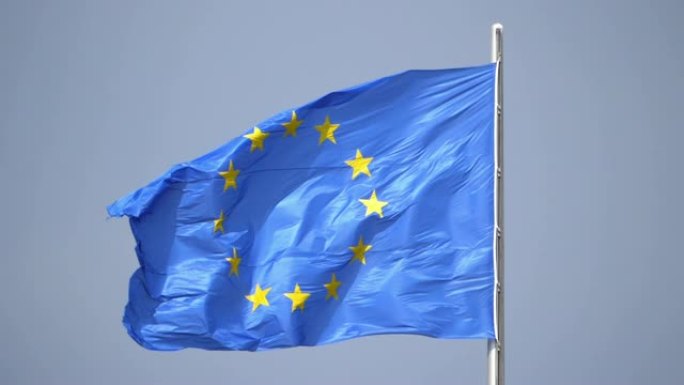 欧盟旗帜慢镜头180帧/秒