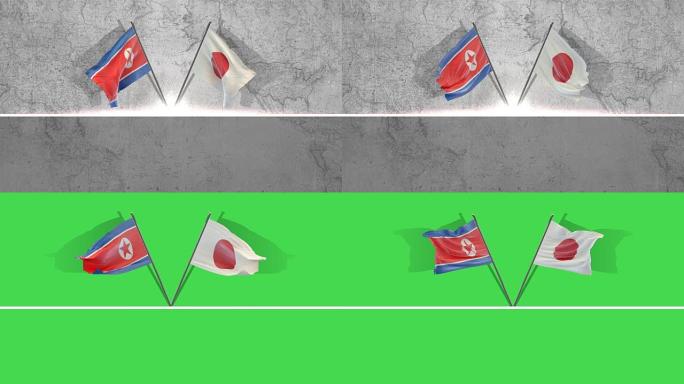 朝鲜和日本国旗
