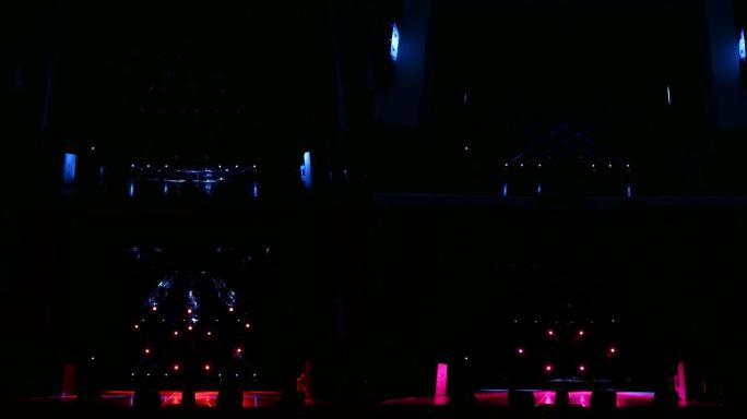 多色的舞台灯光，音乐会上的灯光表演。