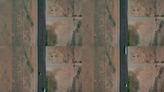 美国犹他州摩押附近交通的无人驾驶飞机视图