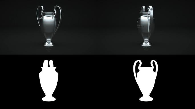 欧洲冠军联赛杯黑色，带哑光