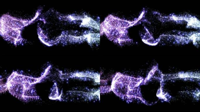 扭转白色紫色等离子粒子线和点运动