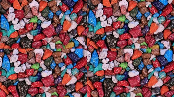 埃及商店出售的鹅卵石形式的彩色糖果，特写