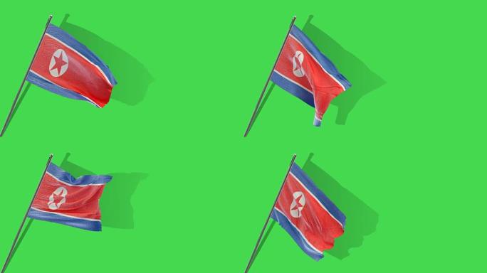 朝鲜国旗升起