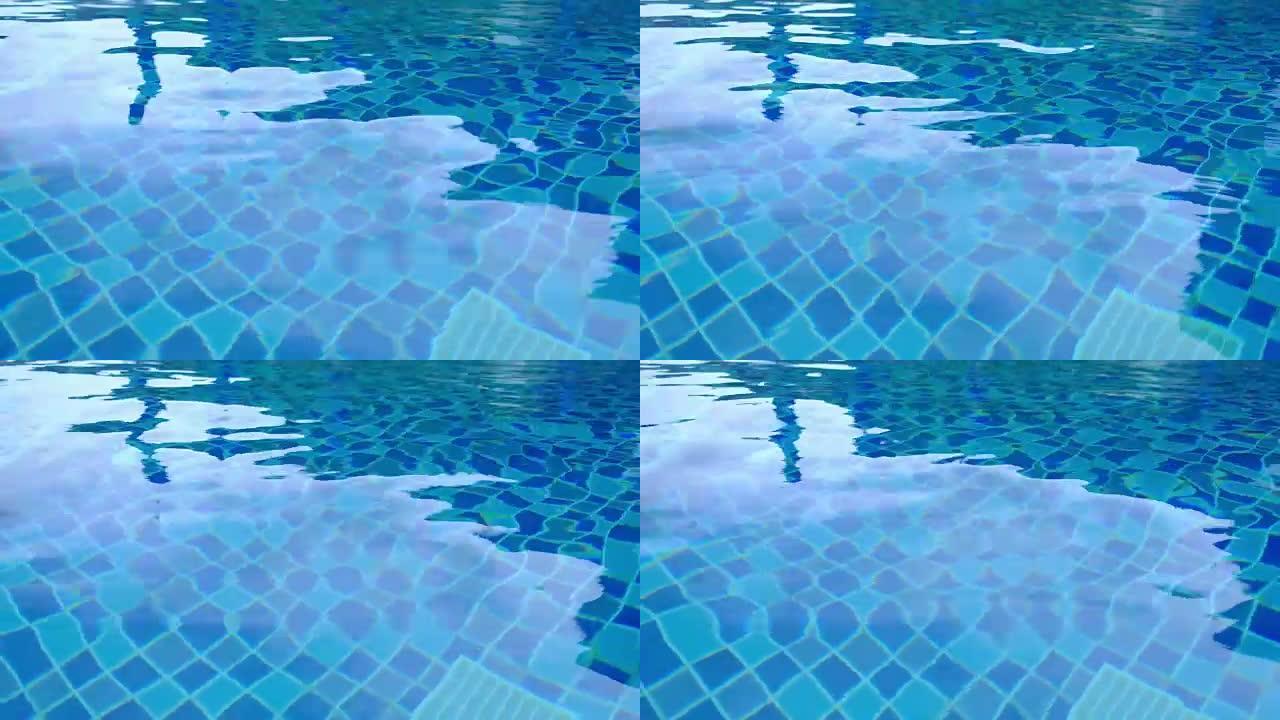游泳池里的水晶水