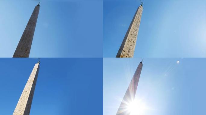 罗马波波洛广场方尖碑周围360度过度下垂