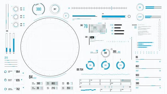 具有HUD和信息图形元素的未来派用户界面。