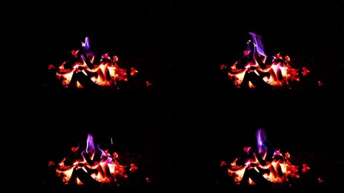 燃烧壁炉的木头火焰