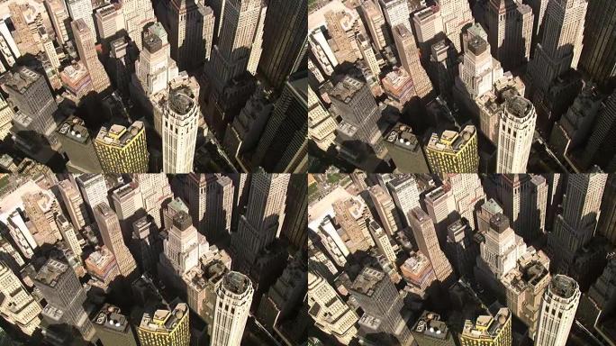 美国纽约曼哈顿市中心-金融区鸟瞰图