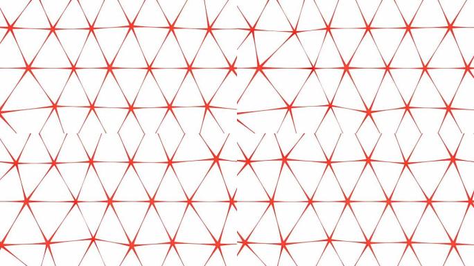 红色网形无缝循环抽象3D渲染动画