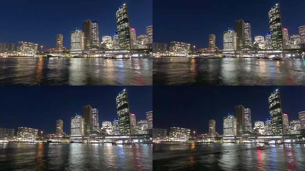 悉尼环形码头的夜间时光倒流