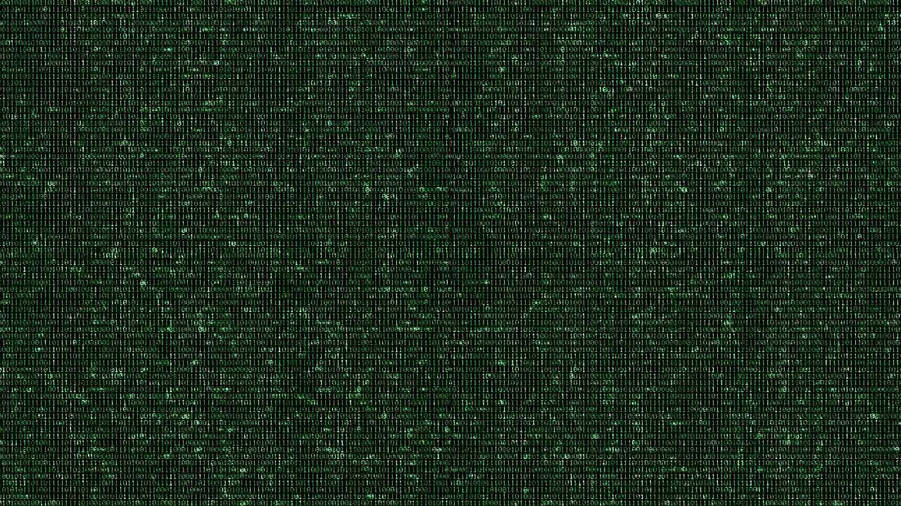 零一绿色二进制数字码，计算机生成无缝循环抽象运动背景，新技术